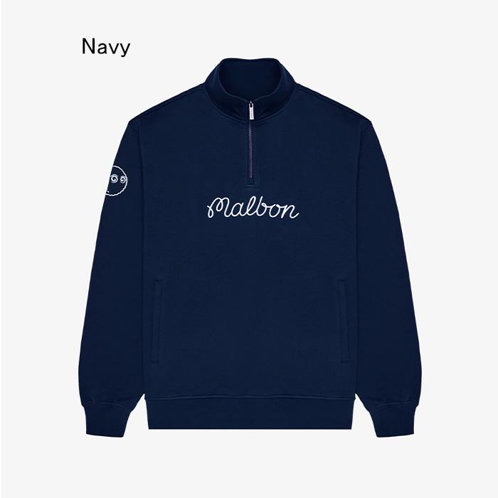 紺色M マルボンゴルフ ハーフジップ Malbon Golf アップスウェット Malbon Golf（マルボンゴルフ） マルボンゴルフウェア スウェット