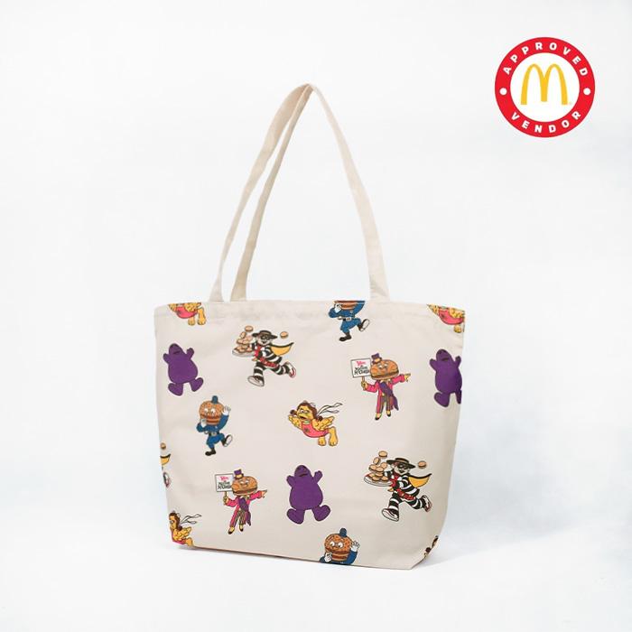 Mcdonalds] マクドナルド トートバッグ McDonald's CHARACTER PATTERN