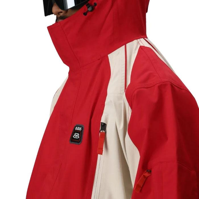 日本正規品 スノーボード ウェア ジャケット シックスエイトシックス 686 MENS 2002 X3 SHELL JACKET True Red Colorblock メンズ 25-26_2