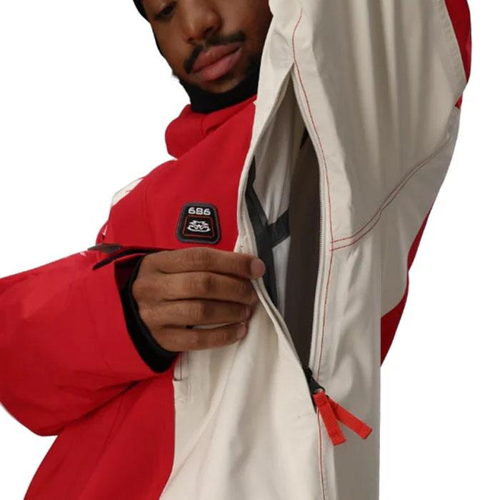 日本正規品 スノーボード ウェア ジャケット シックスエイトシックス 686 MENS 2002 X3 SHELL JACKET True Red Colorblock メンズ 25-26_5