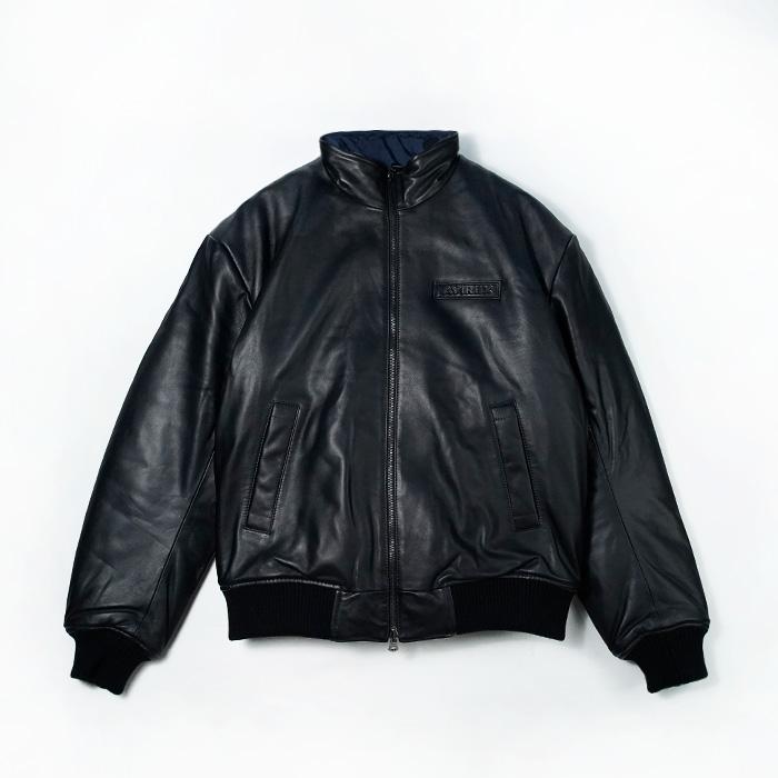 アヴィレックス レザージャケット AVIREX REVERSIBLE TRACK JACKET AVF251O29 Black リバーシブルトラックジャケット ブラック 黒 ラムスキン ラムレザーの画像