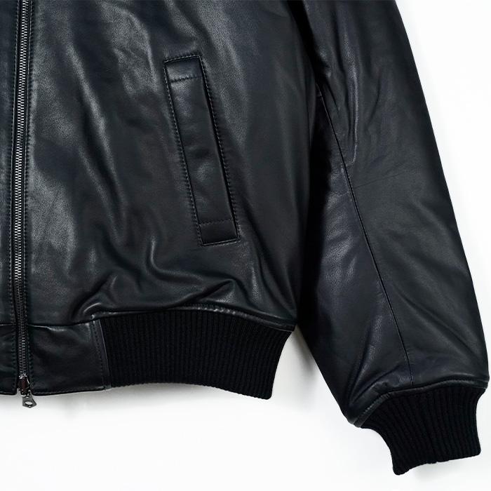 アヴィレックス レザージャケット AVIREX REVERSIBLE TRACK JACKET AVF251O29 Black リバーシブルトラックジャケット ブラック 黒 ラムスキン ラムレザーの画像