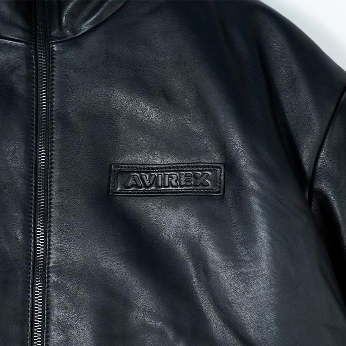 アヴィレックス レザージャケット AVIREX REVERSIBLE TRACK JACKET AVF251O29 Black リバーシブルトラックジャケット ブラック 黒 ラムスキン ラムレザーの画像