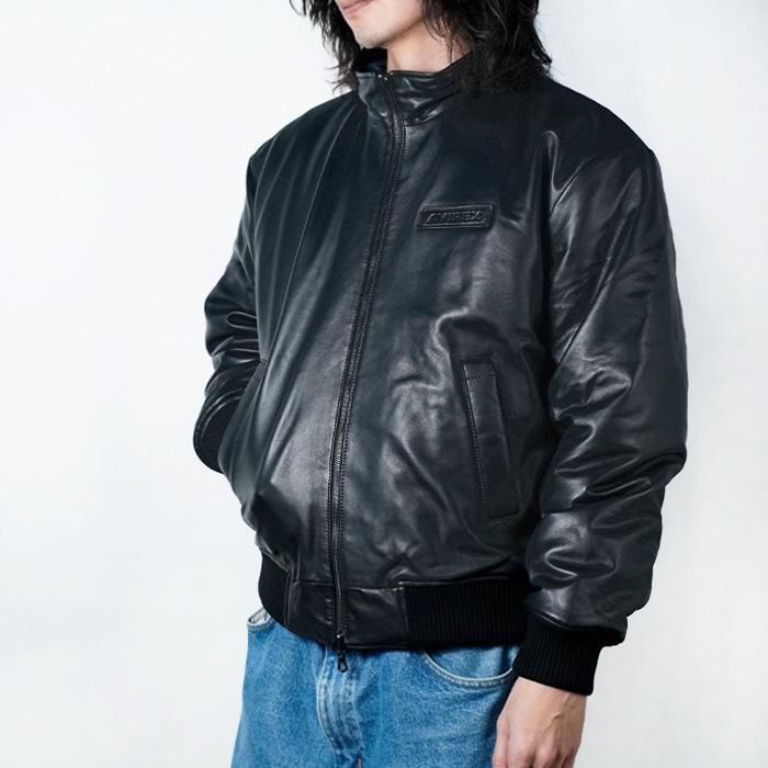 アヴィレックス レザージャケット AVIREX REVERSIBLE TRACK JACKET AVF251O29 Black リバーシブルトラックジャケット ブラック 黒 ラムスキン ラムレザーの画像