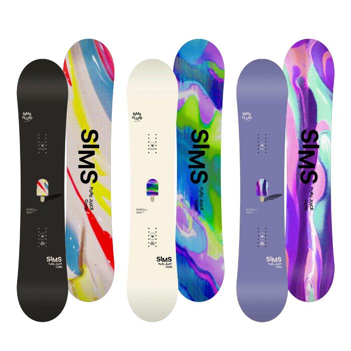 SIMS [日本正規品] スノーボード 板 シムス SIMS FLUID Black / White