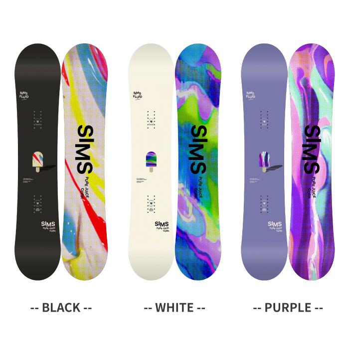 SIMS [日本正規品] スノーボード 板 シムス SIMS FLUID Black / White