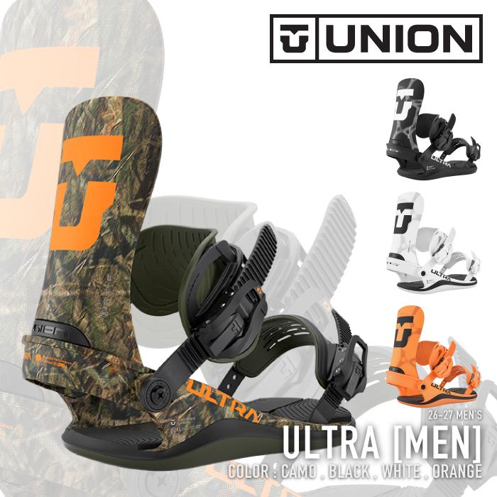 [日本正規品] スノーボード ビンディング ユニオン UNION ULTRA MEN Black / White / Orange / Camo ウルトラ バインディング メンズ 26-27 爆買
