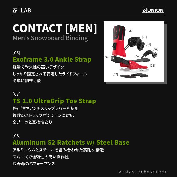 unioncontact青と赤のスノーボードビンディングMLサイズ UNION BINDING [日本正規品] スノーボード ビンディング ユニオン