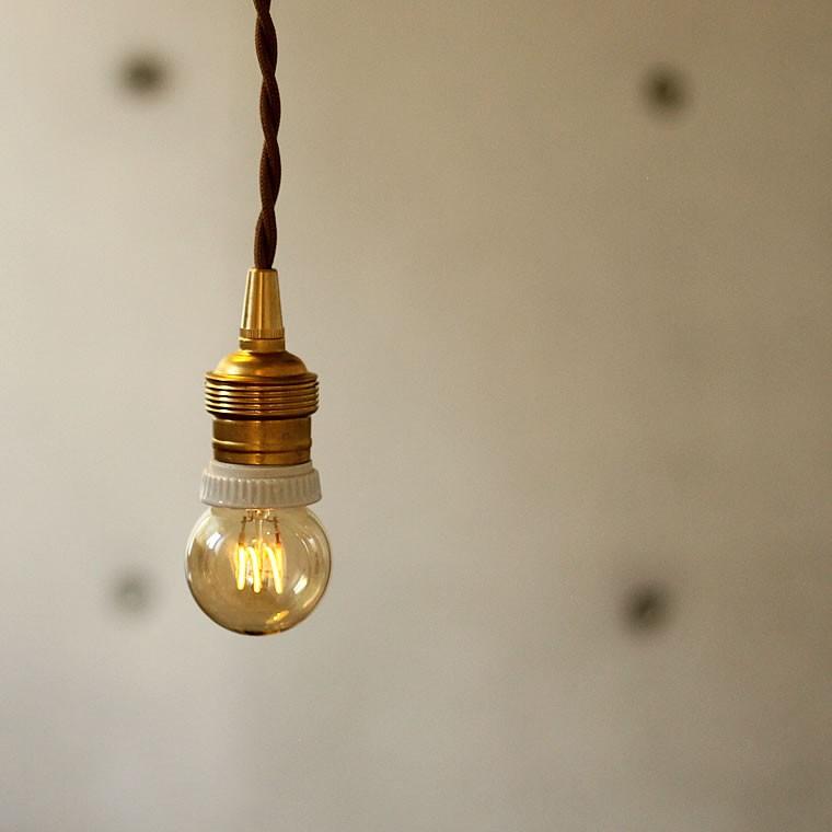 レトロ真鍮ペンダントライト 60cmタイプ E26 ソケット 照明器具 陶器 1