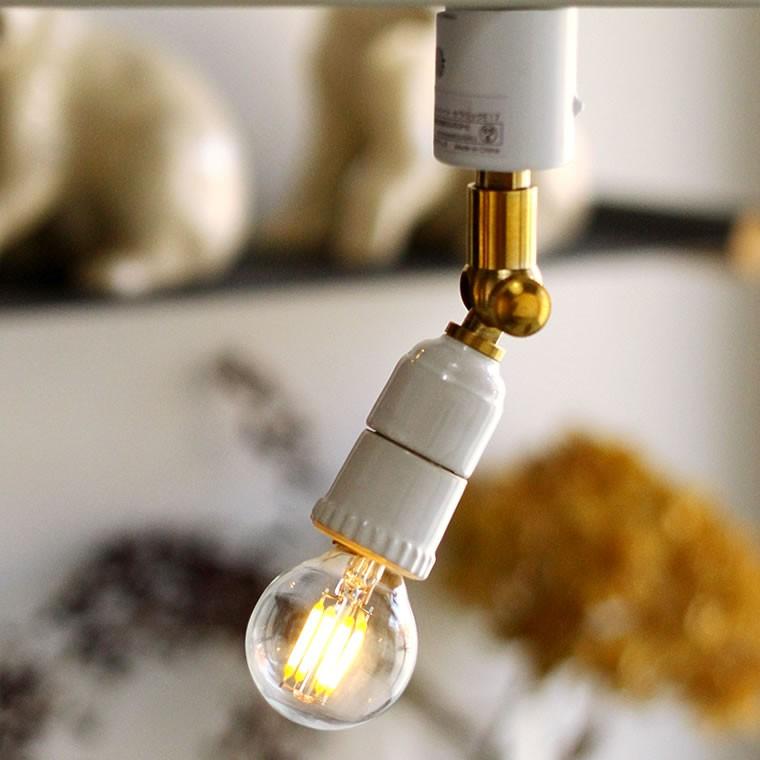 ダクトレール スポットライト E17 陶器 セラミックソケット 裸電球 LED
