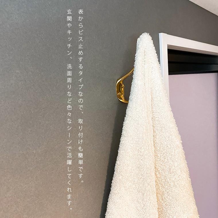 真鍮壁掛けフック 3個セット ダブルフックブラス ウォールフック