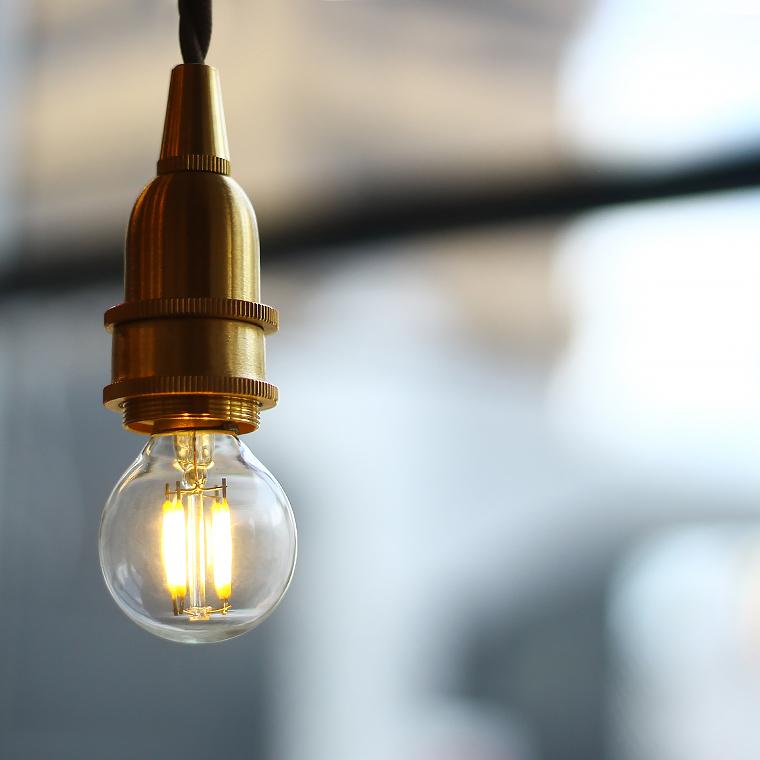 真鍮ペンダントライト 30cm E17 短い ツイストコード 真鍮