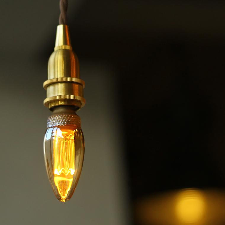 100cm E17 真鍮ペンダントライト ゴールド レトロ 1m カフェ風照明