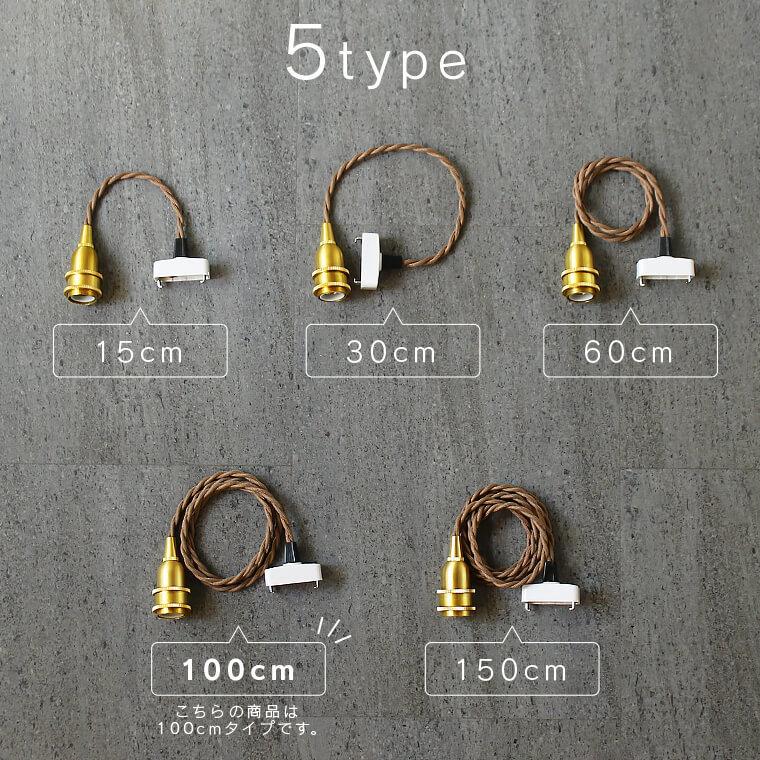 100cm E17 真鍮ペンダントライト ゴールド レトロ 1m カフェ風照明