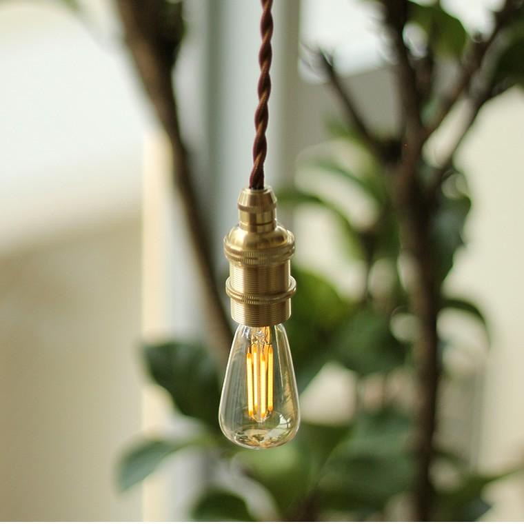 シャンデリア 5灯 ゴールド　LED電球付 EdisonBulb 5個セット 口金E17 調光器対応 エジソンバルブLED