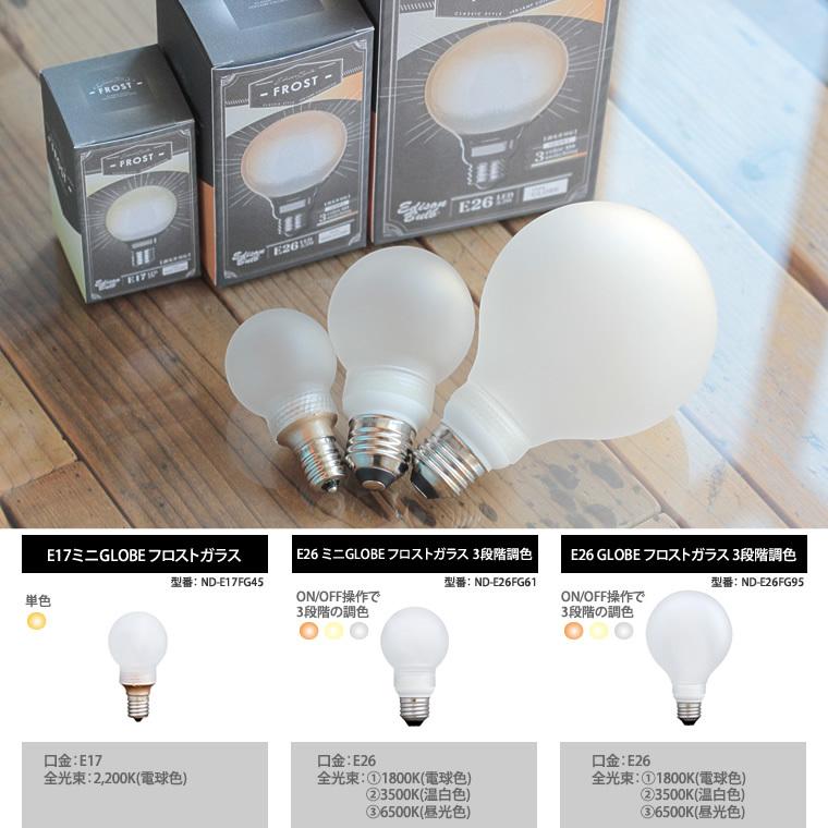 EdisonBulb E17フロストガラス エジソンバルブLED 電球 ミニGLOBE