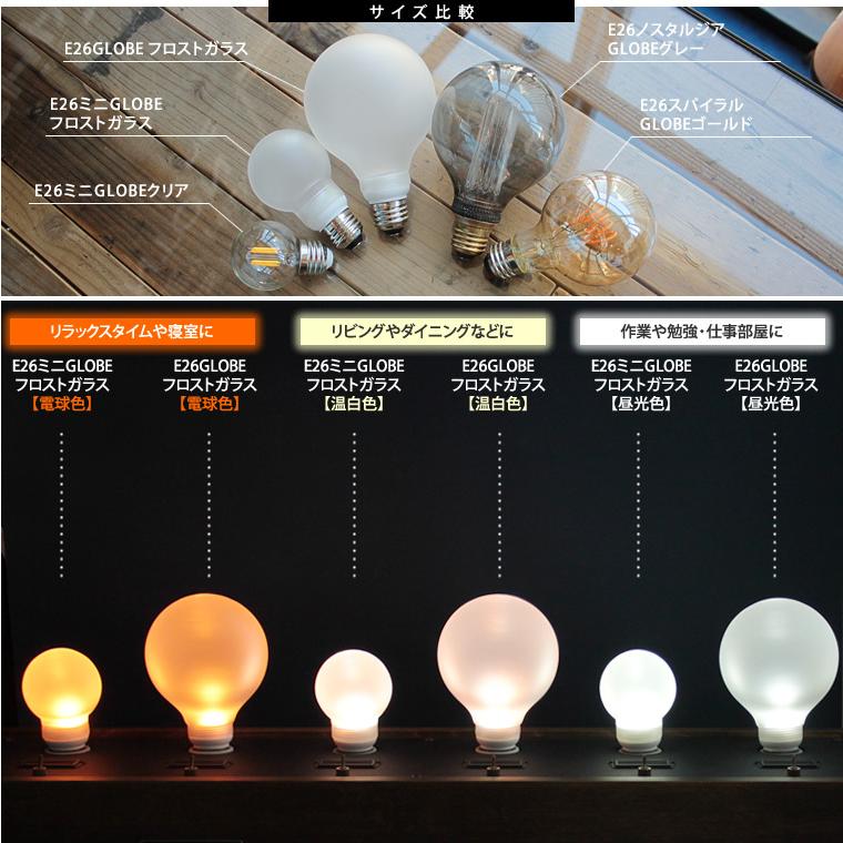 EdisonBulb 2個セット E26フロストガラス エジソンバルブLED GLOBE