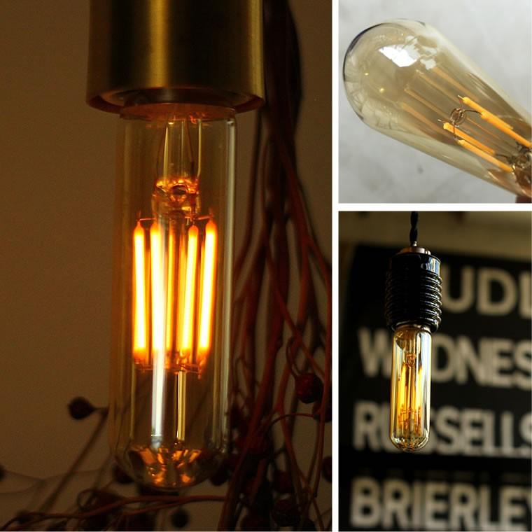 EdisonBulb 5個セット エジソンバルブLED E26 チューブゴールド EdisonBulb 5個セット エジソンバルブLED E26 チューブゴールド