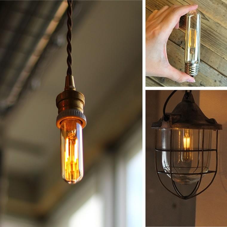 EdisonBulb エジソンバルブLED チューブ ゴールドガラス 調光器対応