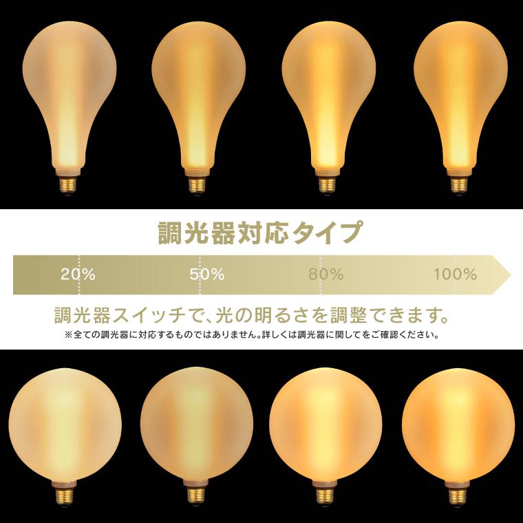 EdisonBulb エジソンバルブLED 大型電球 調光器対応 5個セット E26