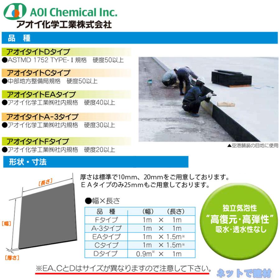 アオイ化学工業 アオイタイトEA 厚み25mm 1枚 1000mm×1500mm ゴム発泡体目地板 硬度40以上 個人宛配送不可 : ネットで ...