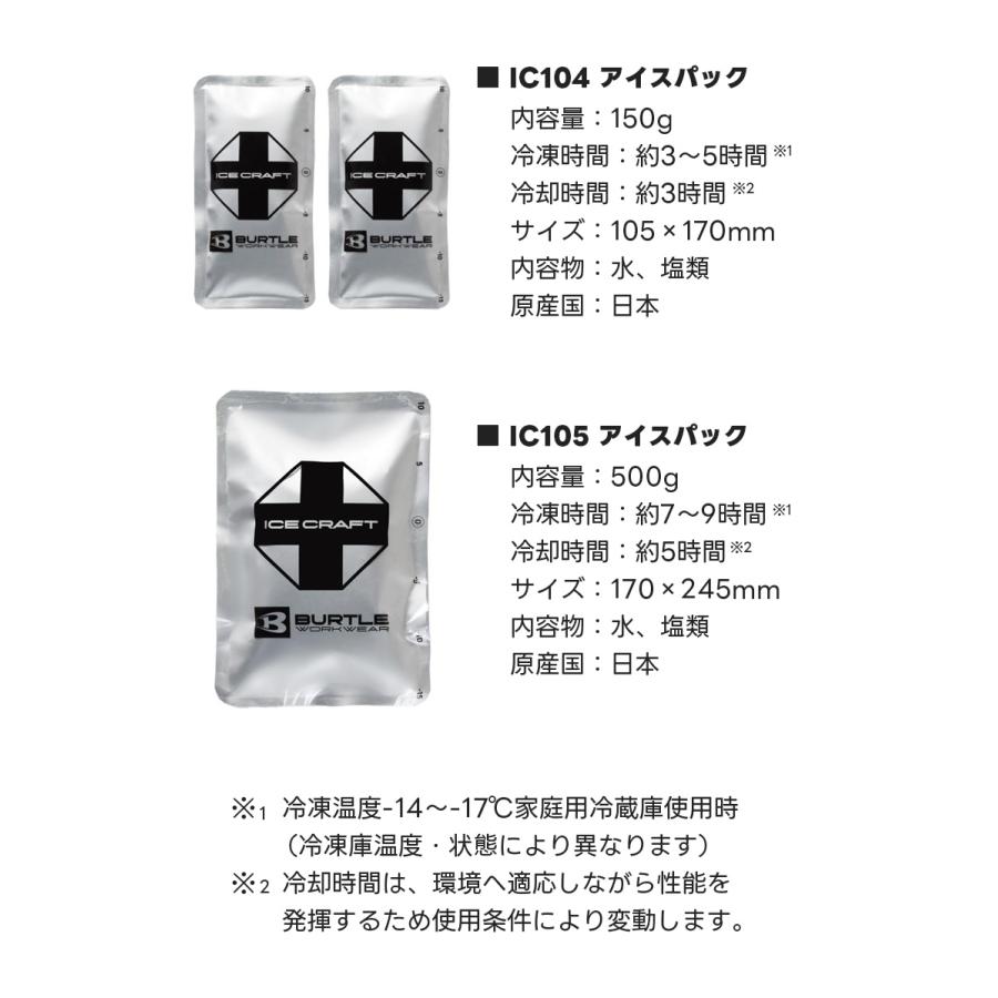 BURTLE バートル アイスクラフトベスト パック 保冷剤 セット IC102S
