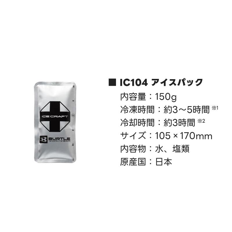 BURTLE バートル アイスパックセット IC104S 150g×6個 保冷剤 2026 春