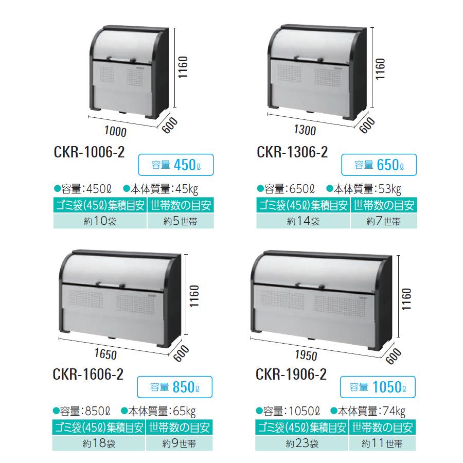 クリーンストッカー CKE-1307-2 1台 ダイケン スチール製 容量800L 高さ1160mm ゴミ収集 ゴミ収集庫 屋外 アンカー付属 組立式_5
