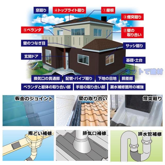 ファストフラッシュ 280mm×5m 1巻 セット タイセイ グレー ブラック 万能防水シート  fastflash｜net-de-kenzai｜05