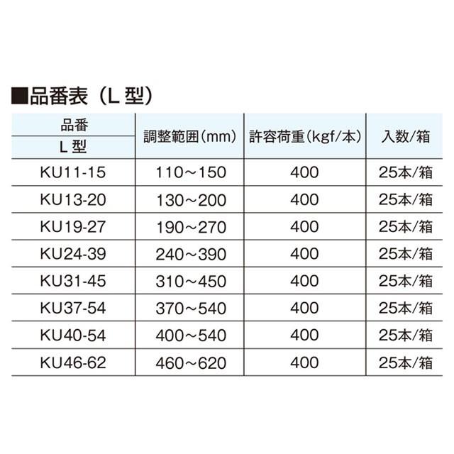 鋼製束 KU31-45 25本入 L型 310mm〜450mm 121170110 : ネットで建材 