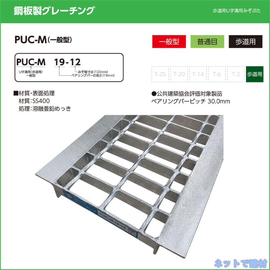 歩道用U字溝用みぞぶた PUC-M 19-18 歩道用 1枚 ニムラ 溝幅180mm