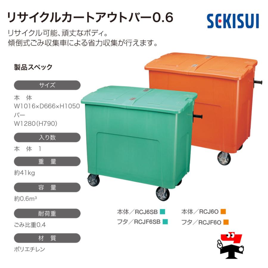 積水テクノ成型 リサイクルカートアウトバー0.6 本体のみ グリーン