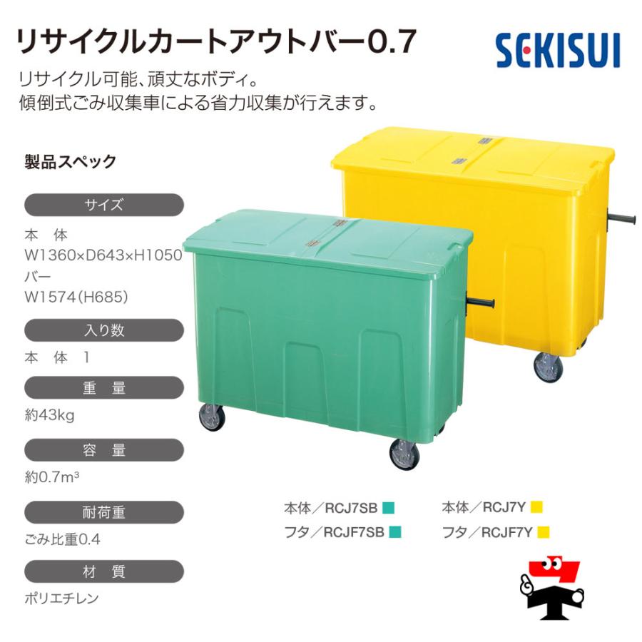 積水テクノ成型 リサイクルカートアウトバー0.7 本体のみ グリーン