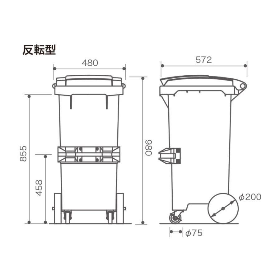 リサイクルカート #110 反転型 1台 SEKISUI 約110L W480×D572×H980mm 車上渡し商品 積水テクノ成型 個人宛配送不可_6