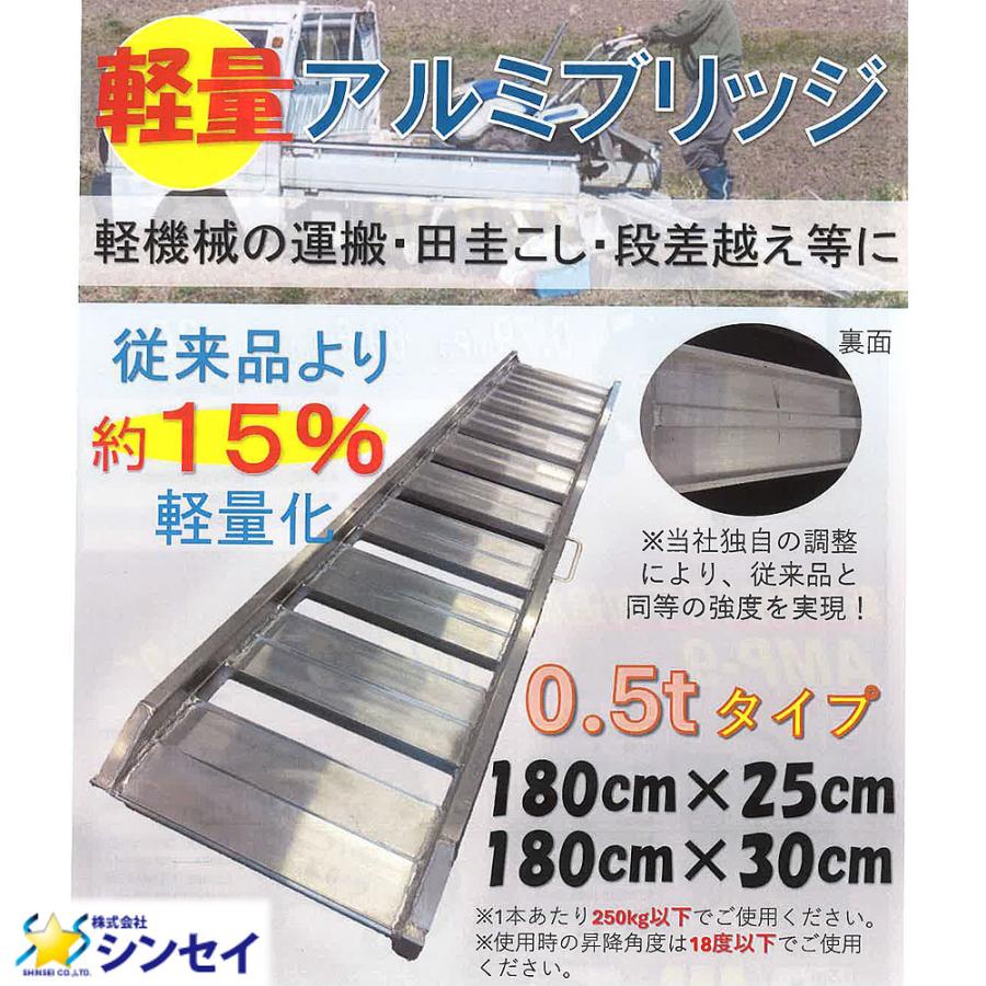 軽量アルミブリッジ SHK-180-25-0.5 2本 セット シンセイ 個人宛配送 