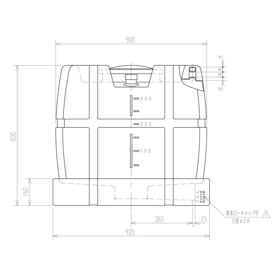 スイコー ローリータンク スカット300 受台付 300L 完全液出し型 業務