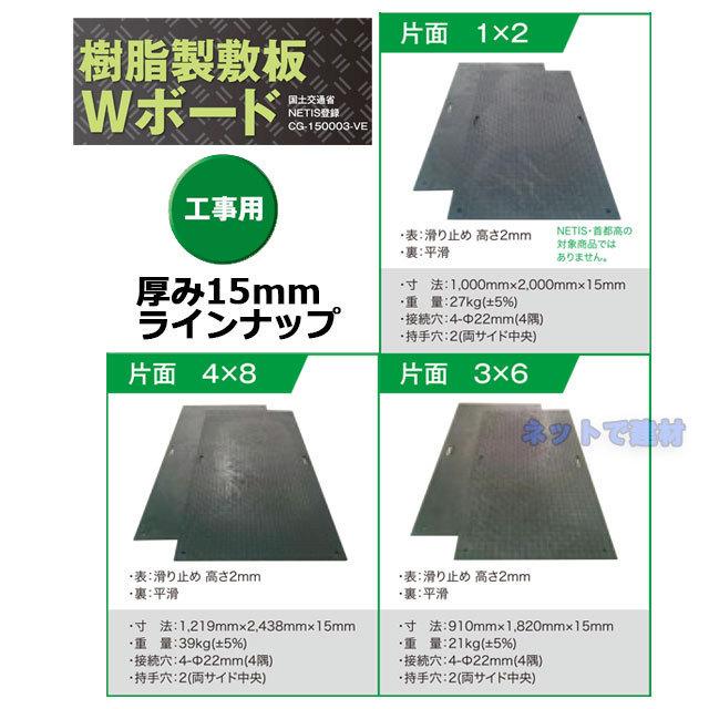Wボード36 片面凸 黒 3尺×6尺 910mm×1820mm×15mm 1枚 WPT ウッド