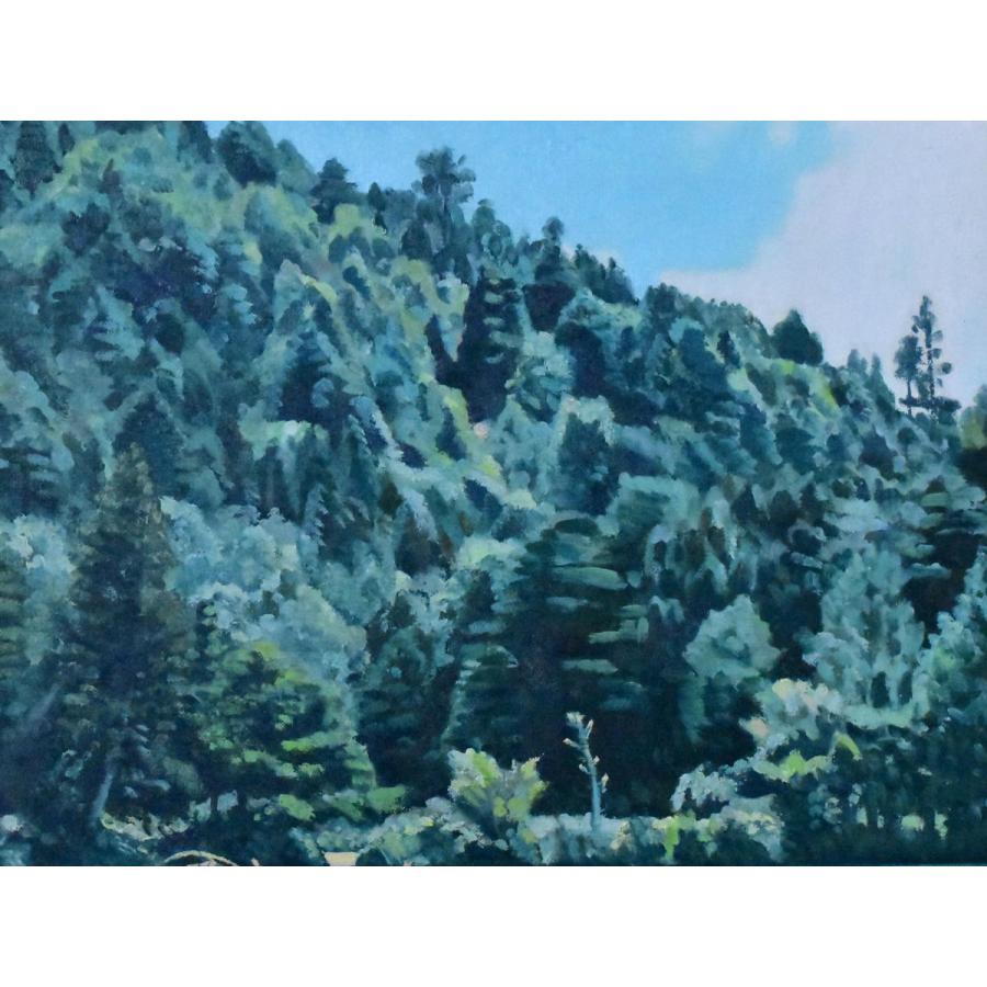 石川滋彦 「山湖 夏の日 志賀高原」 油彩 F8号 真作保証 緑陰 石川滋彦 「山湖 夏の日 志賀高原」 油彩 F8号 真作保証 緑陰