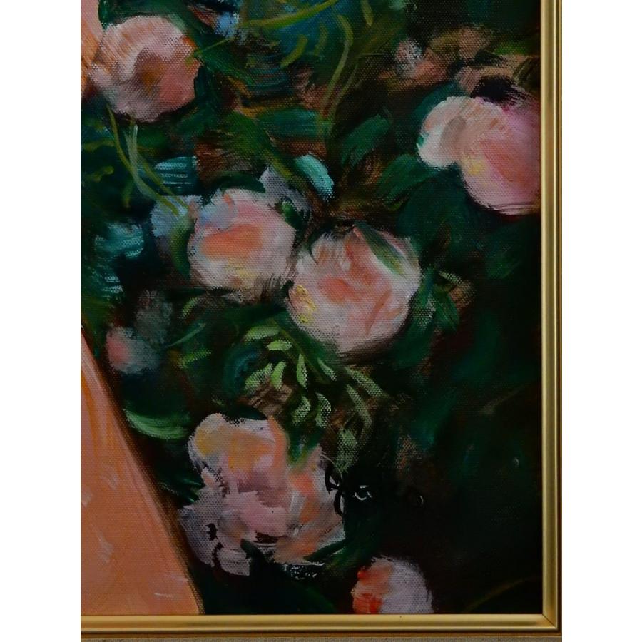 中島裕子 バラの園 人物画 油彩 ｆ１０号 真作保証 フレッシュでエレガント 日本のカシニョール Nakajimayuko Baranosono F10 Gallery一輪の薔薇 通販 Yahoo ショッピング