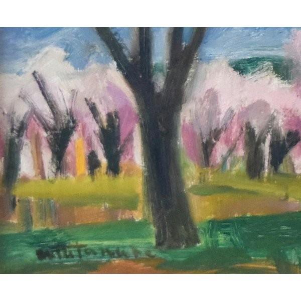 渡辺啓輔 「桜の里」 風景画 油彩 P8号 真作保証 一枚の繪人気 渡辺啓輔 「桜の里」 風景画 油彩 P8号 真作保証 一枚の繪人気