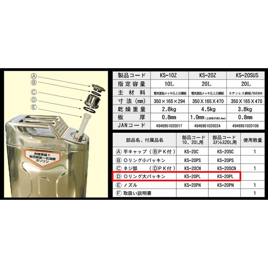 小林物産 Ks pl Oリングパッキン 大 ガソリン携行缶用補修部品 Ks 10z Ks z Ks sus用 Kspl ｎｅｔ ｊｔｃ 通販 Yahoo ショッピング