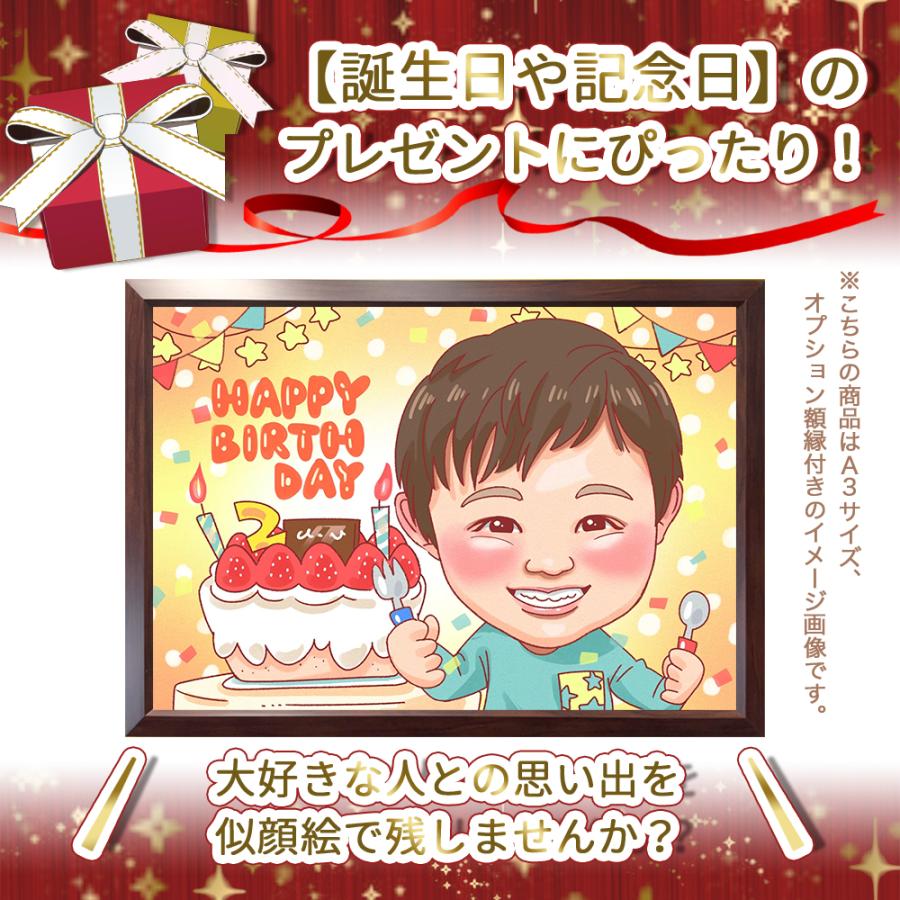 似顔絵 プレゼント 誕生日 記念日 お祝い カップル 彼氏 彼女 妻 夫 子供 家族 父 母 両親 友達 上司 先輩 ギフト 贈り物 イラスト バースデー かわいい Birthday07 ネットの似顔絵屋さん 通販 Yahoo ショッピング