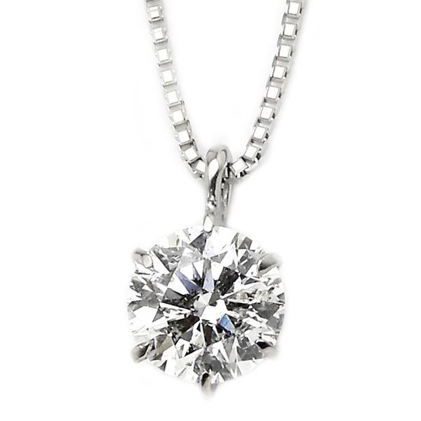 現品発送 ダイヤモンドペンダント/ネックレス 一粒 大粒 プラチナ Pt900 1ct ダイヤネックレス 6本爪 Iカラーアップ I1アップ 鑑定書付き 【DGJ2583542606】(92629円)