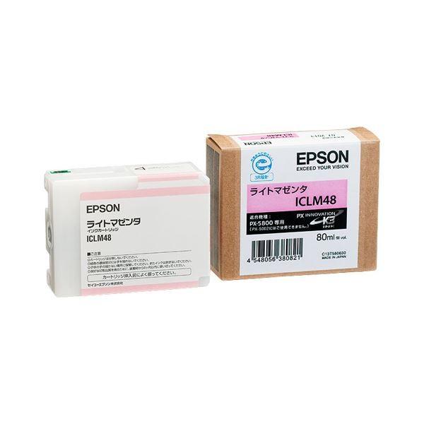 （まとめ） エプソン EPSON PX-P／K3インクカートリッジ ライトマゼンタ 80ml ICLM48 1個 〔×6セット〕