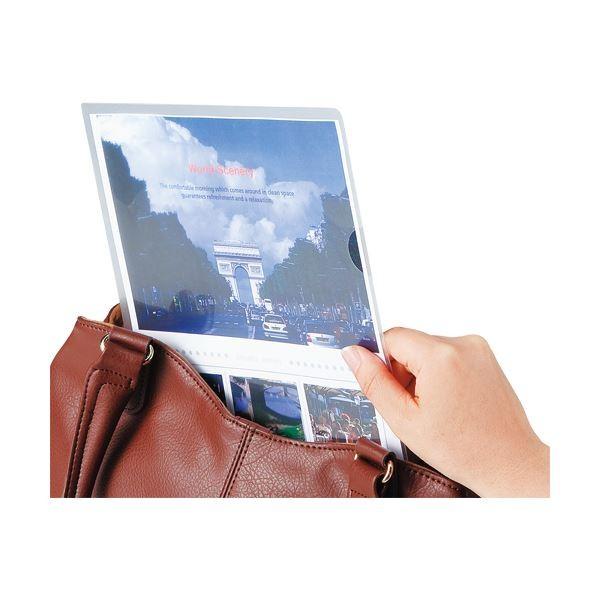 （まとめ） TANOSEE 再生クリアホルダー（角まる） A4 厚さ0.2mm クリア 1パック（100枚） 〔×4セット〕