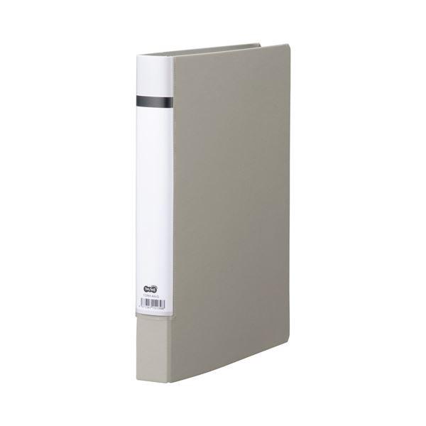 （まとめ） TANOSEE Oリングファイル（貼り表紙） A4タテ 2穴 200枚収容 背幅40mm グレー 1セット（20冊） 〔×2セット〕