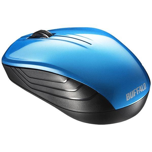 バッファロー 無線 BlueLED 3ボタン スタンダードマウス ブルー BSMBW107BL｜net-plaza