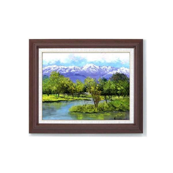 油絵額 フレームセット オンタケF6号 遠藤勝 「後立山連峰」 433×525×50mm 化粧箱入り 額縁 額 フレーム