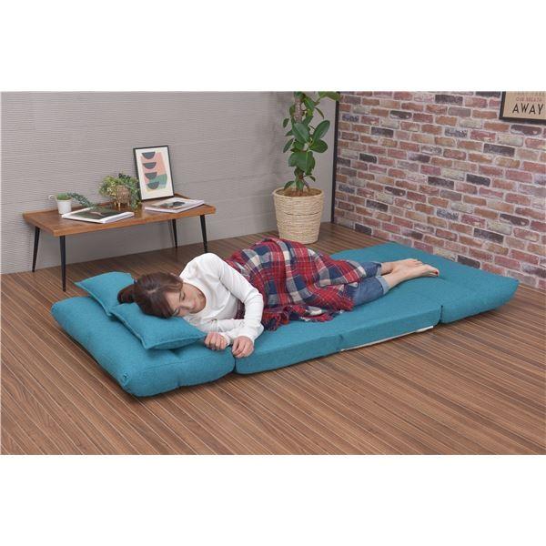 3WAY リクライニング ソファーベッド/カウチソファー 〔インディゴ