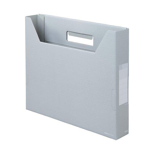 （まとめ）プラス デジャヴカラーズシリーズボックスファイル スリム A4ヨコ 背幅50mm シルバーグレイ FL-022BF 1セット(10冊) 〔×2セット〕